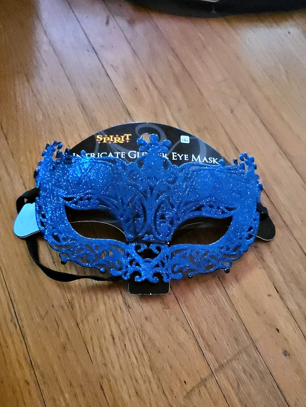 Spirit Halloween Intricate Glitter Eye Mask Blue & Black